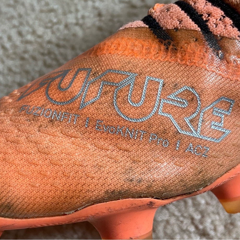 Puma Future Fuzionfit Pro 1 ACZ Evoknit Soccer Cleats Orange Black Men’s 10 - Picture 4 of 10